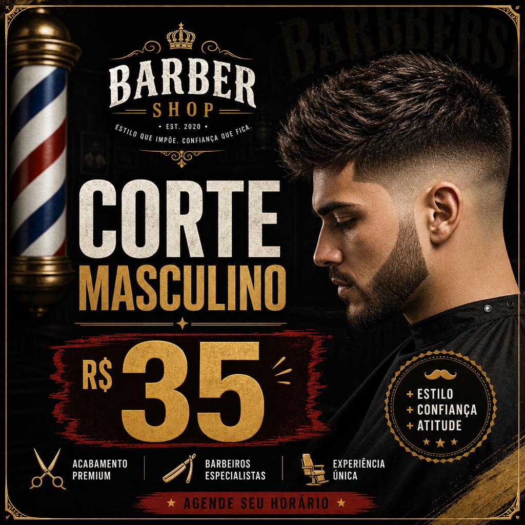 Exemplo de post de barbearia gerado pela IA